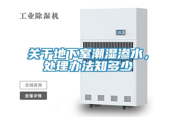 关于地下室潮湿渗水，处理办法知多少
